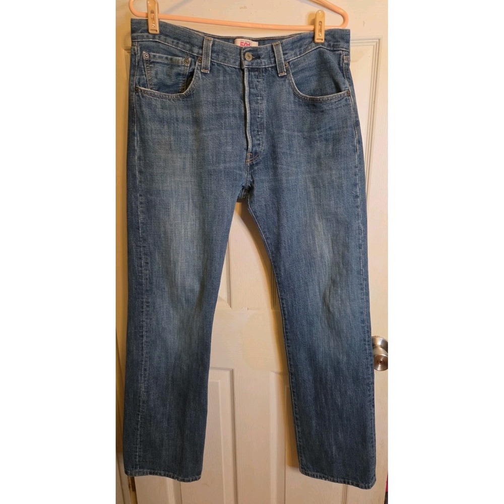 Levi's 501 Original Fit Jeans Men's 33x32 Blue Denim Button Fly Straight Leg